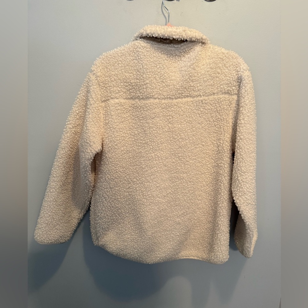 H&M Cream Sherpa Jacket With Chest Pocket Small - Picture 3 of 6